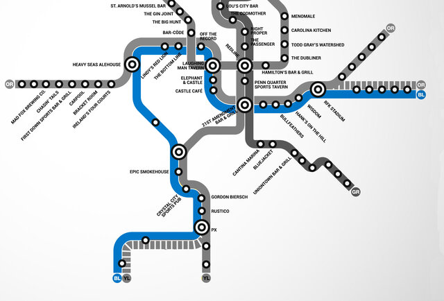 Blue Line DC Metro bar map