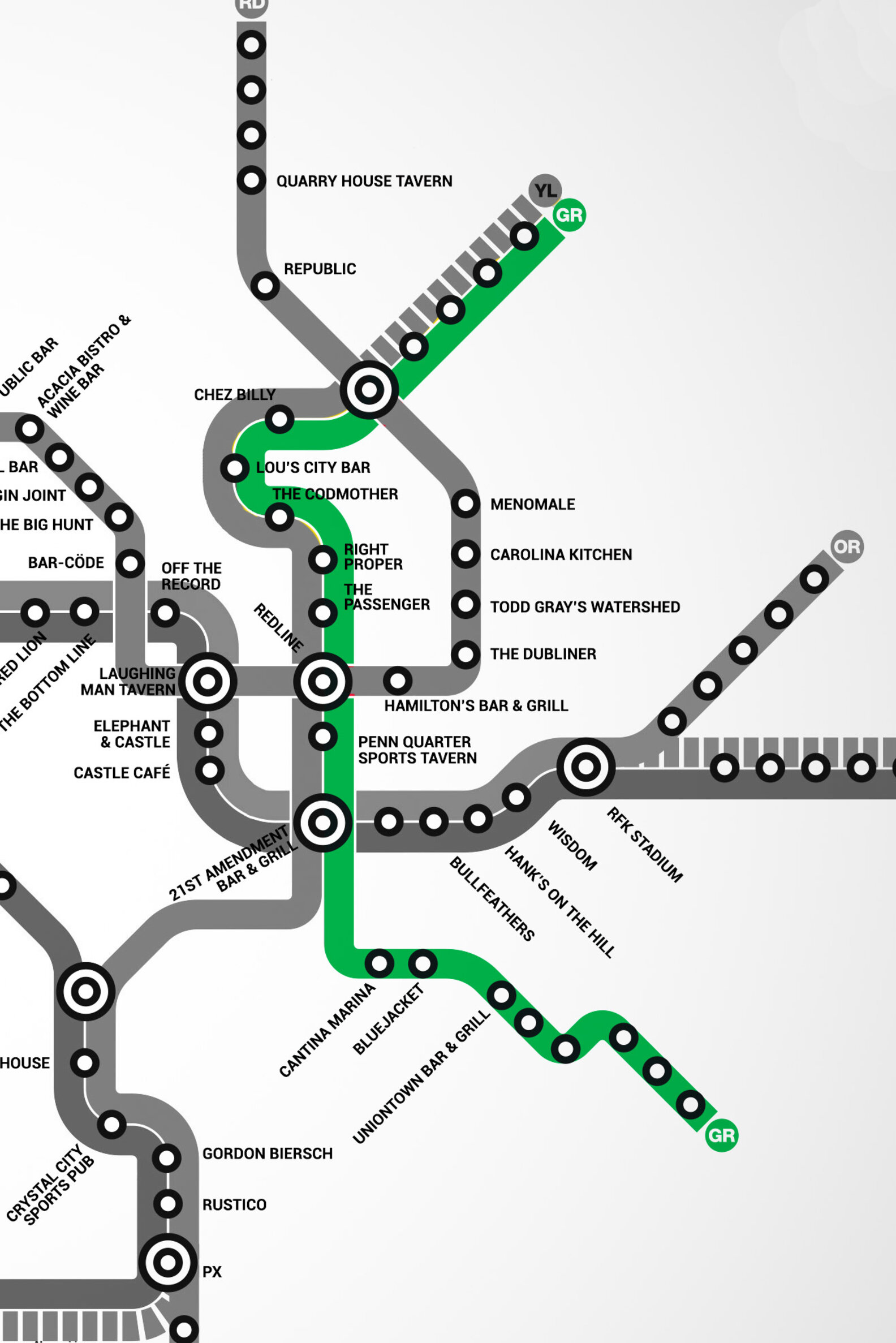 Washington DC's first map of bars near the Metro - Thrillist