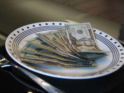 money on a plate