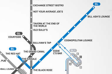 Blue Line Boston T Bar Map