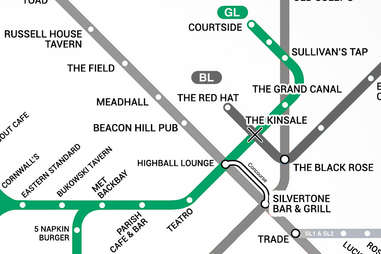 Green Line Boston T Bar Map