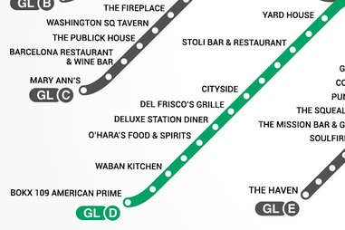 Green Line D Boston T Bar Map