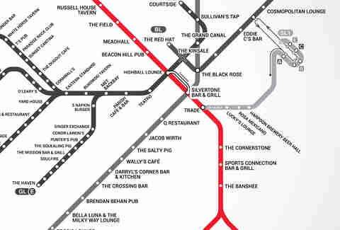 Boston's first map of bars near the T - MBTA Bar Map - Thrillist