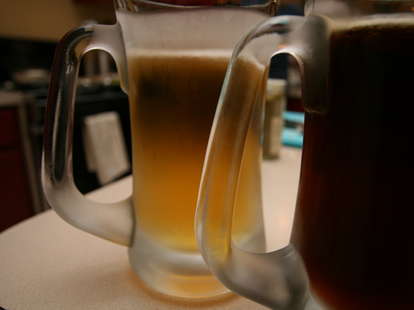 Frosted beer mugs