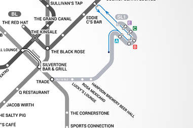 Boston's first map of bars near the T MBTA Bar Map Thrillist