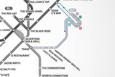 Silver Line Boston T Bar Map