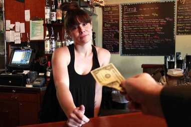 tipping a bartender