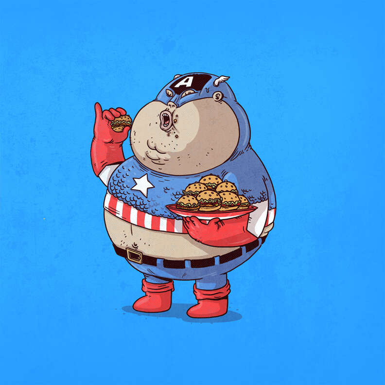 Fat superheroes by Famous Chunkies - Your childhood heroes are morbidly obese - Thrillist Fat superheroes by Famous Chunkies - Your childhood heroes are morbidly obese - Thrillist