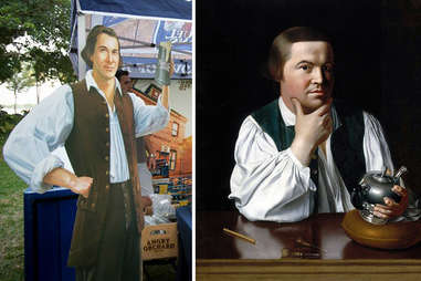 Samuel Adams beer mascot and Paul Revere