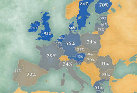 Blank map of europe