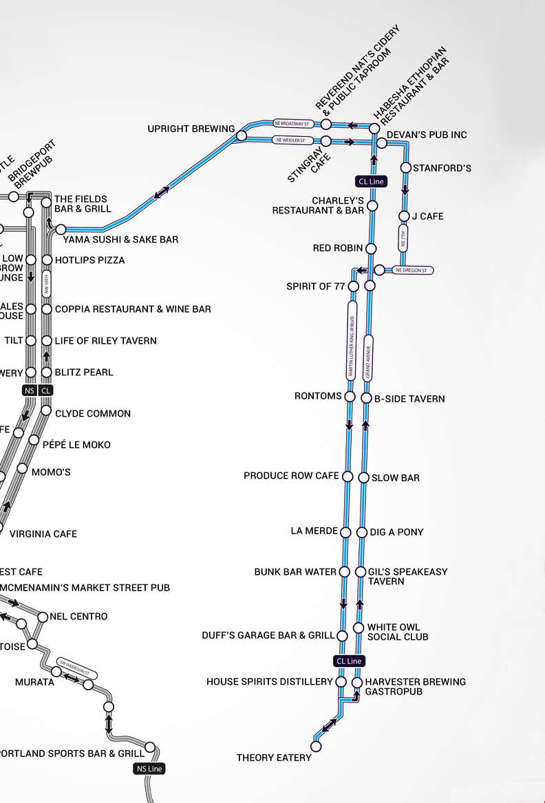 Portland's first transit booze map - Thrillist