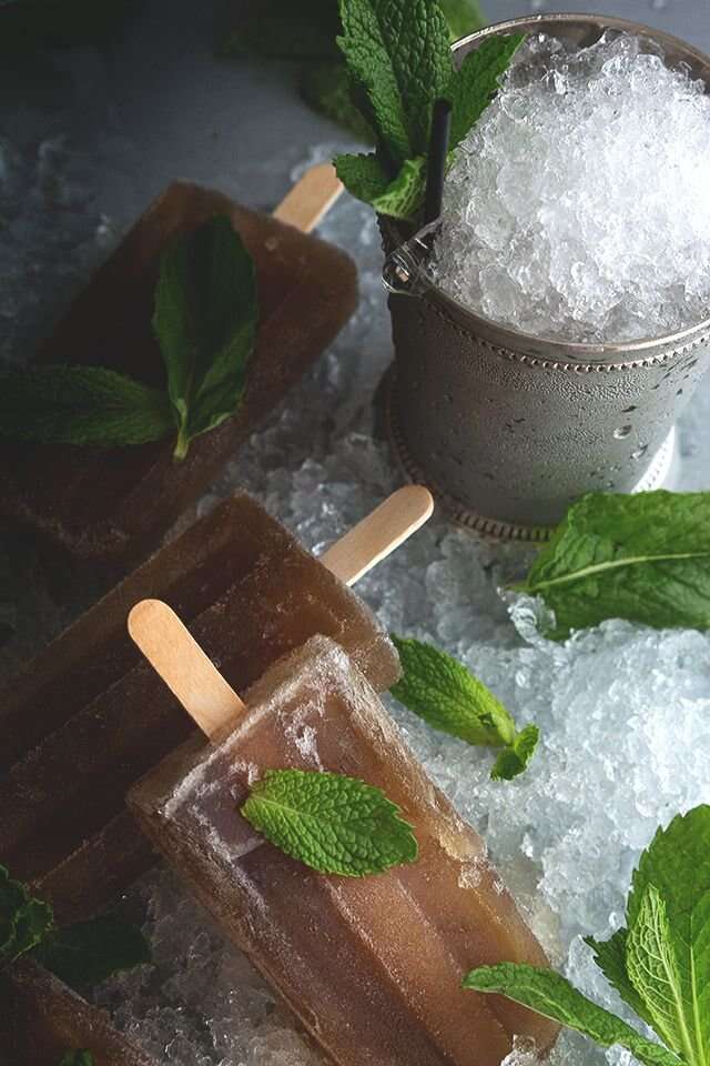 Mint julep popsicle