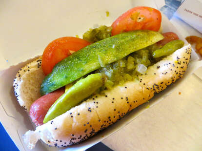 Wolfy's Chicago hot dog