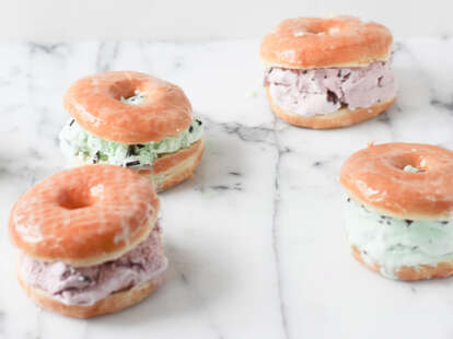 Donut ice cream sandwiches
