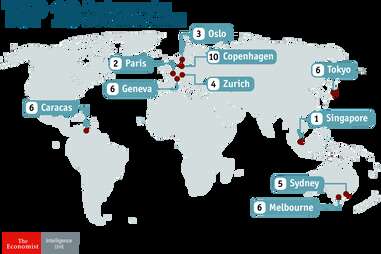 Mapped: The 10 Most Expensive Cities in the World