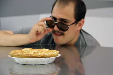 apple pie person eating