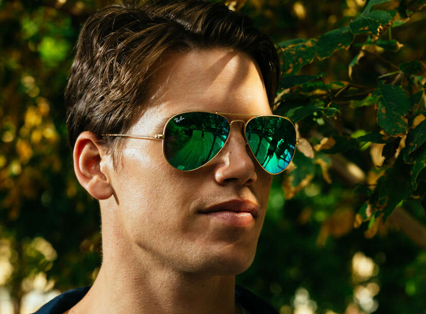 Green ray ban on sale aviators