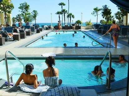 Poolside lounge at the Loews Santa Monica 