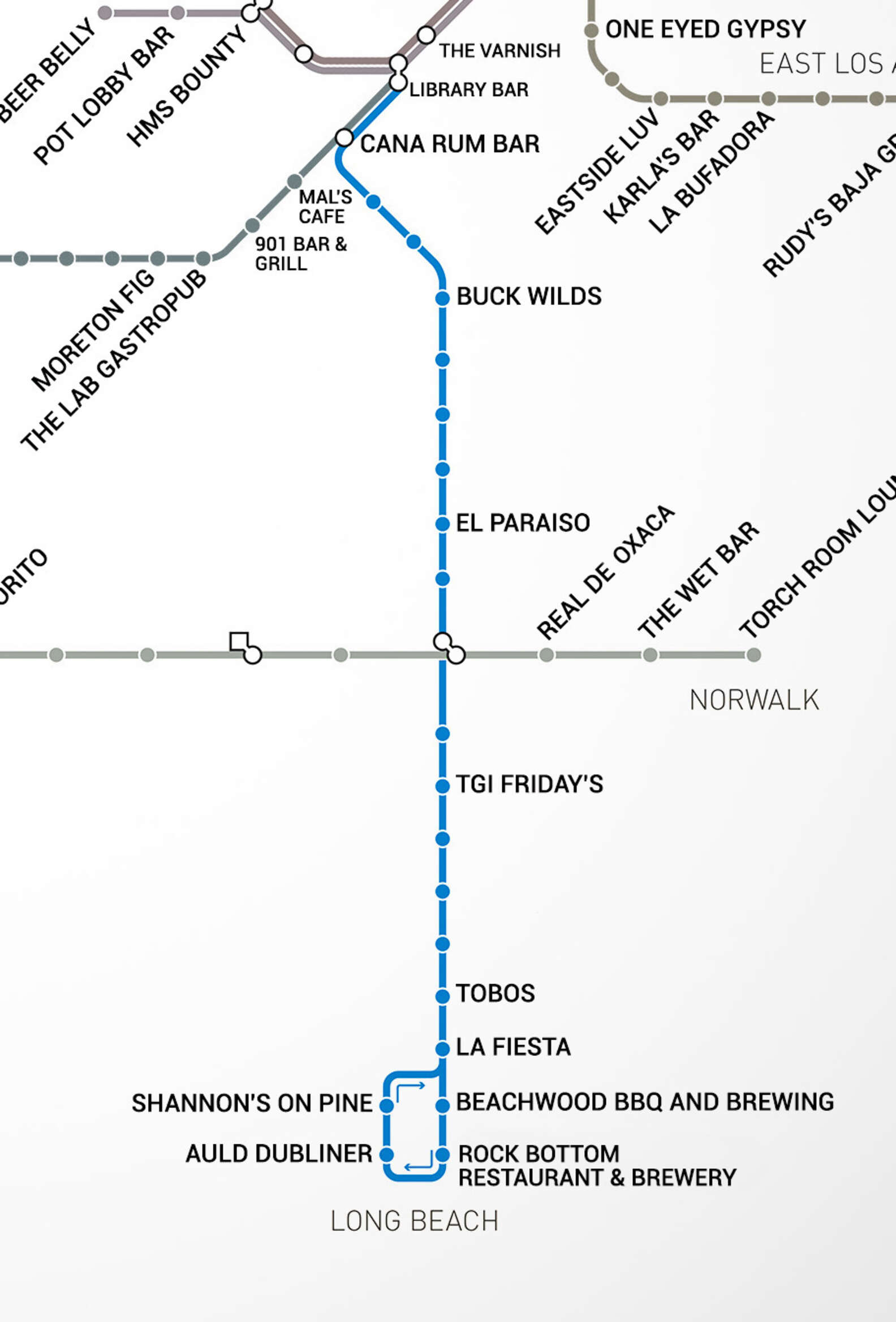 LA Metro Rail Map Map With Bars Near Every Stop Thrillist