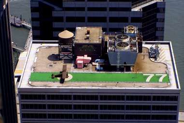 Plane on rooftop nyc