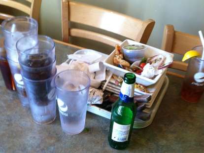 Dirty restaurant table