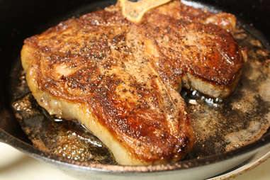 pan-searing steak