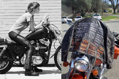 biker girl and biker jacket
