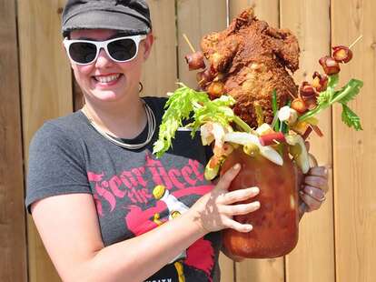 Fried chicken Bloody Mary
