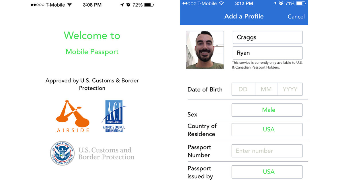 Mobile Passport Control App from Customs and Border Patrol Thrillist