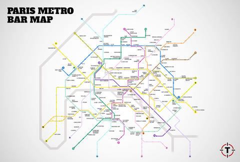 Paris Metro Map Map With Bars Near Every Stop Thrillist