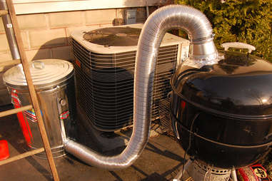 A homemade smoker