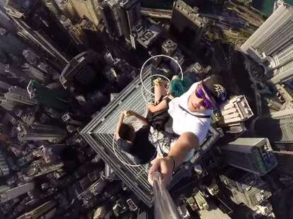Dangerous Selfies - Teens Take Extreme Selfie Video on Top of Hong Kong ...