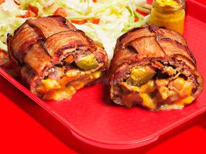 Bacon Weave Cheeseburger Burrito — Thrillist Recipes