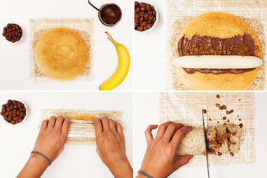 Nutella, banana, and Cocoa Puffs create one hell of a sushi roll.