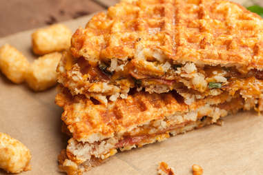 Bacon-Jalapeno Grilled Cheese with Tater Tot Waffle— Thrillist Recipes