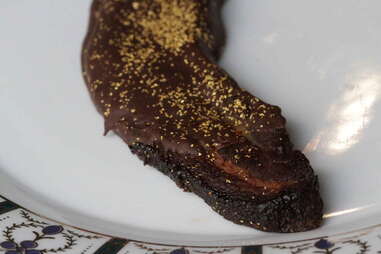 Gold-covered chocolate bacon