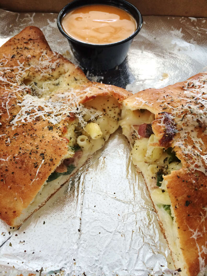 Mac 'n cheese calzone