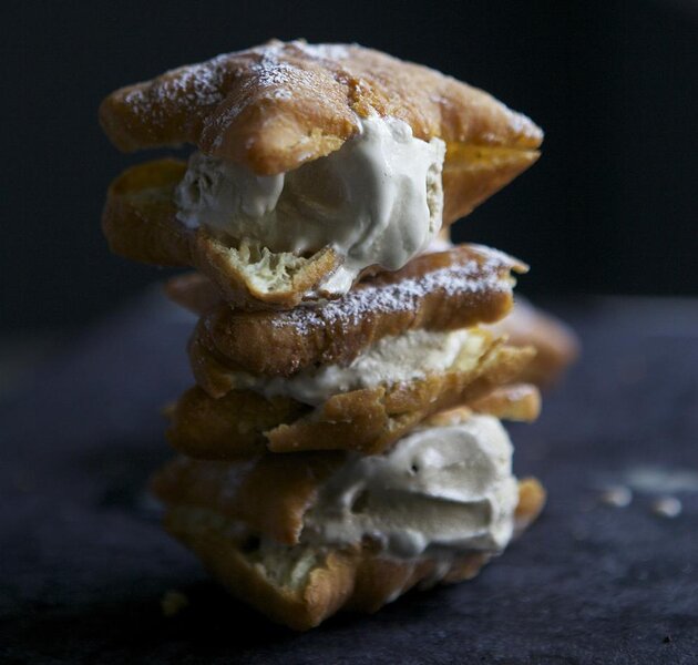 Beignet Cafe Au Lait Ice Cream Sandwich Recipe by Glazed and Confused ...