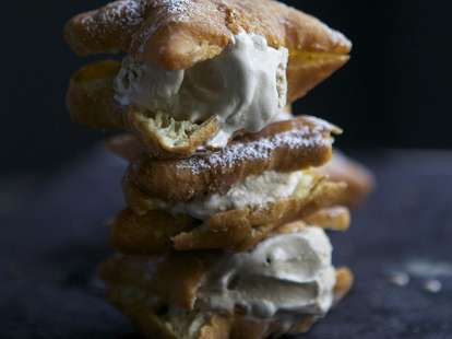 Beignet ice cream sandwiches