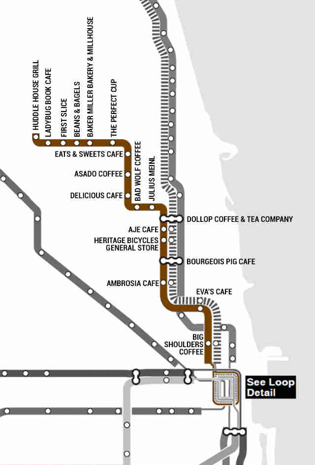 Brown Line Map Chicago Il Brown Line Cta Map