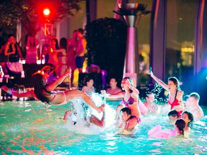 It's not about the swimming at these Vegas party pools