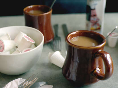 coffee mugs on table