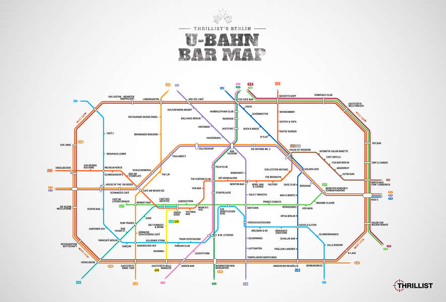 Berlin UBahn Map Map With Bars Near Every Stop Thrillist