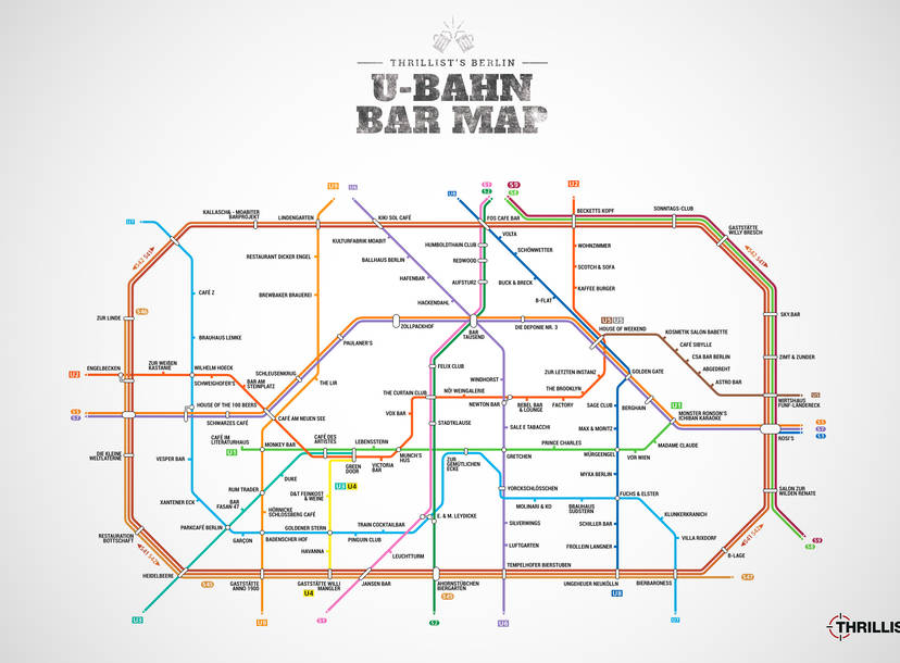 Berlin U Bahn Map Map With Bars Near Every Stop Thrillist