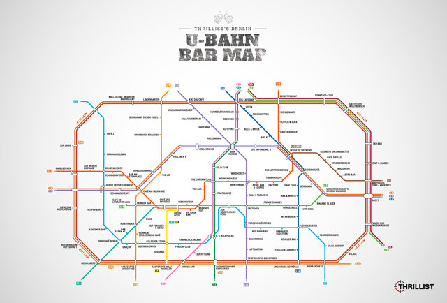 Berlin UBahn Map Map With Bars Near Every Stop