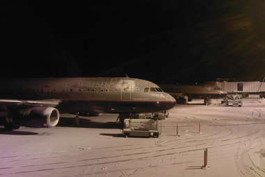 Delayed Plane in Snow