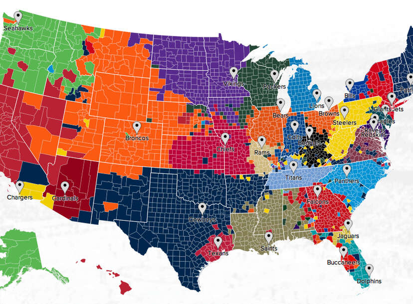 NFL Twitter map: Every football team's popularity visualized