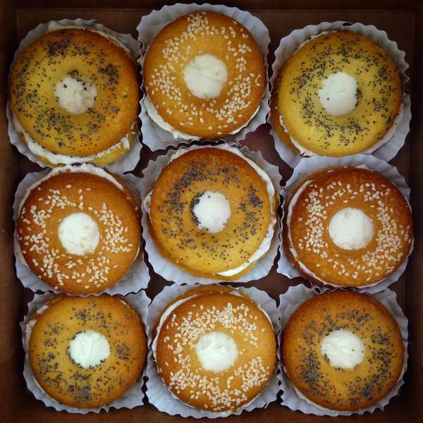 Bagel custom cupcakes by Reality Bites Cupcakes novelty cupcakes