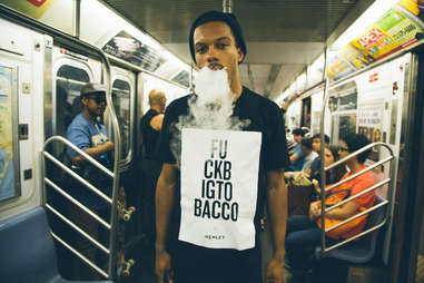 Vaping on the subway