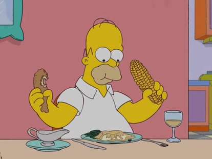 Homer Simpson eating